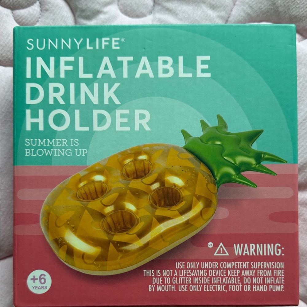 Sunnylife Pineapple Pool Drink Float - Metallic Gold with Green Top